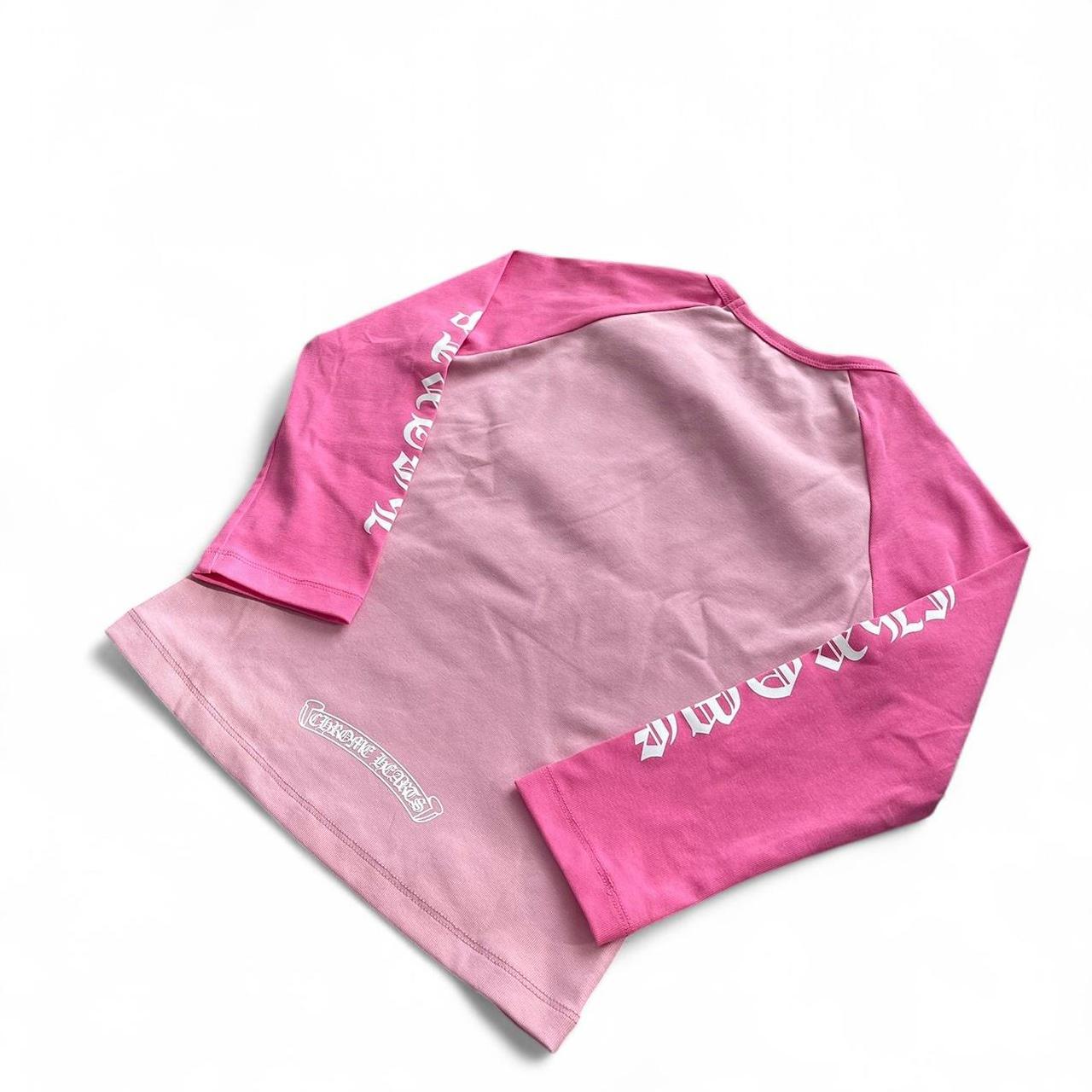 Chrome Hearts Pink Crop Top Long Sleeve | Medium, Pink