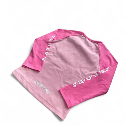 Chrome Hearts Pink Crop Top Long Sleeve | Medium, Pink