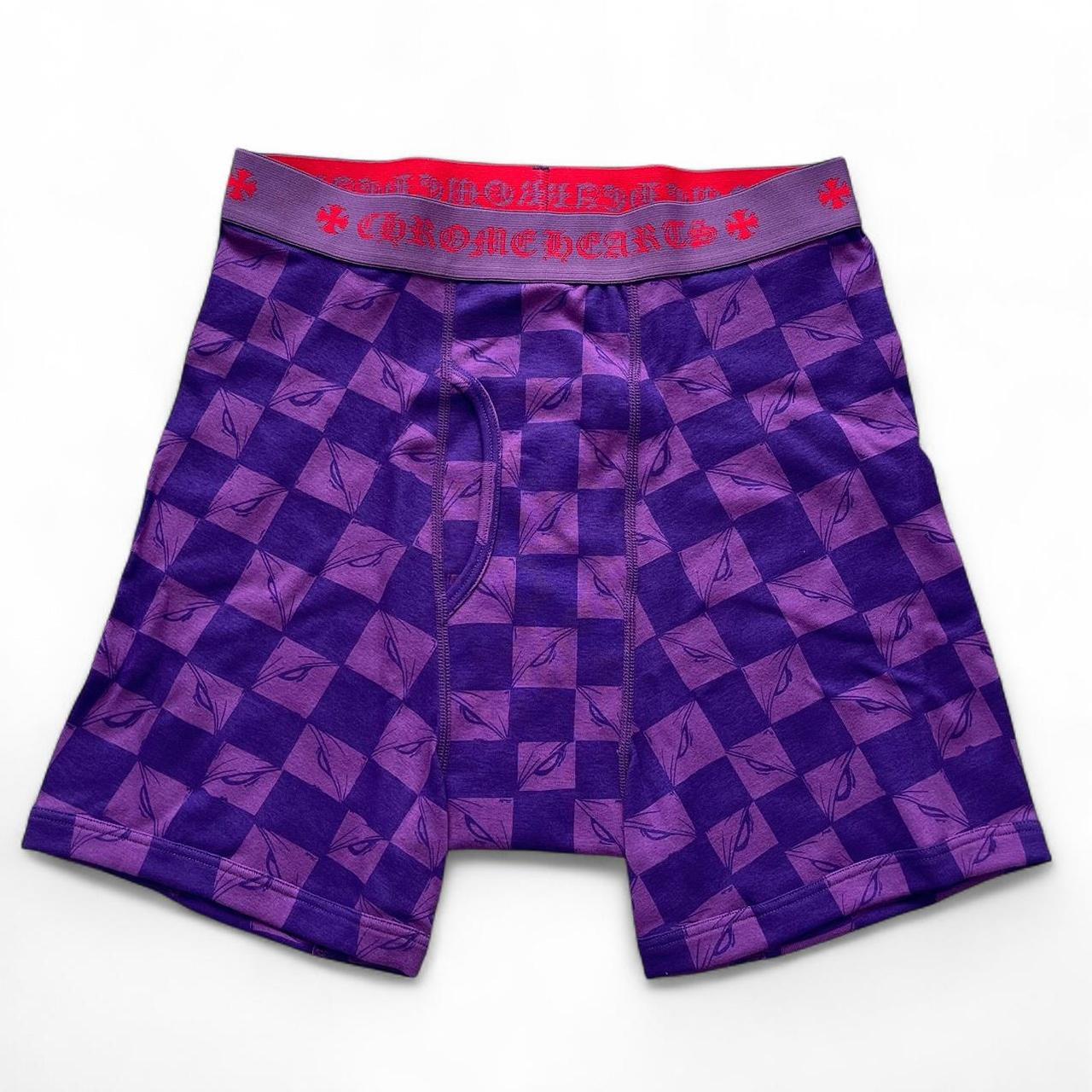 Chrome Hearts Underwear Classic Rib Boxer Brief 99 Eyes Matty Boy Purple | Medium, Purple