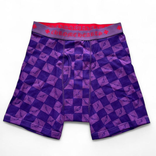 Chrome Hearts Underwear Classic Rib Boxer Brief 99 Eyes Matty Boy Purple | Medium, Purple