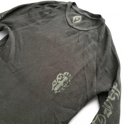 Chrome Hearts Dagger Scroll Logo Thermal Vintage Long Sleeve Black | Small, Black