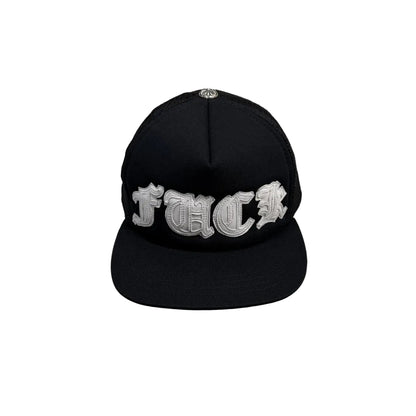 Chrome Hearts White Leather FUCK Patch Trucker Cap Black | O/S, Black