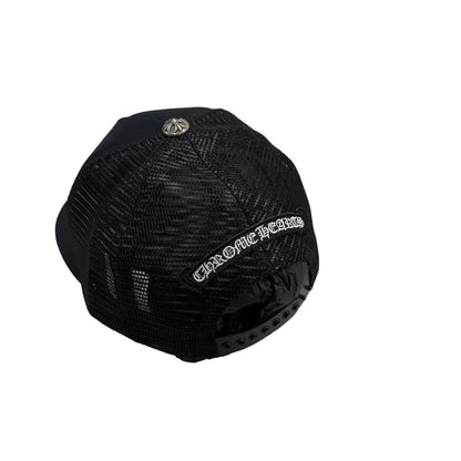 Chrome Hearts 3 Pink Leather Cross Patch Trucker Cap Black | O/S, Black