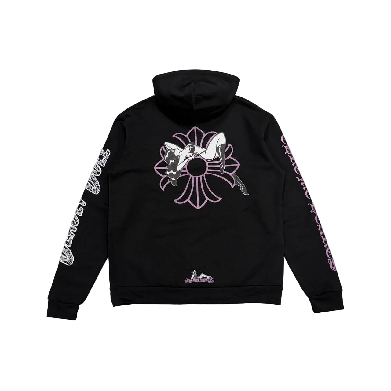 Chrome Hearts Deadly Doll Exclusive Glitter Pin Up Plus Logo Hoodie | X-Small, Black