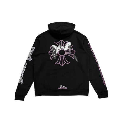 Chrome Hearts Deadly Doll Exclusive Glitter Pin Up Plus Logo Hoodie | X-Small, Black