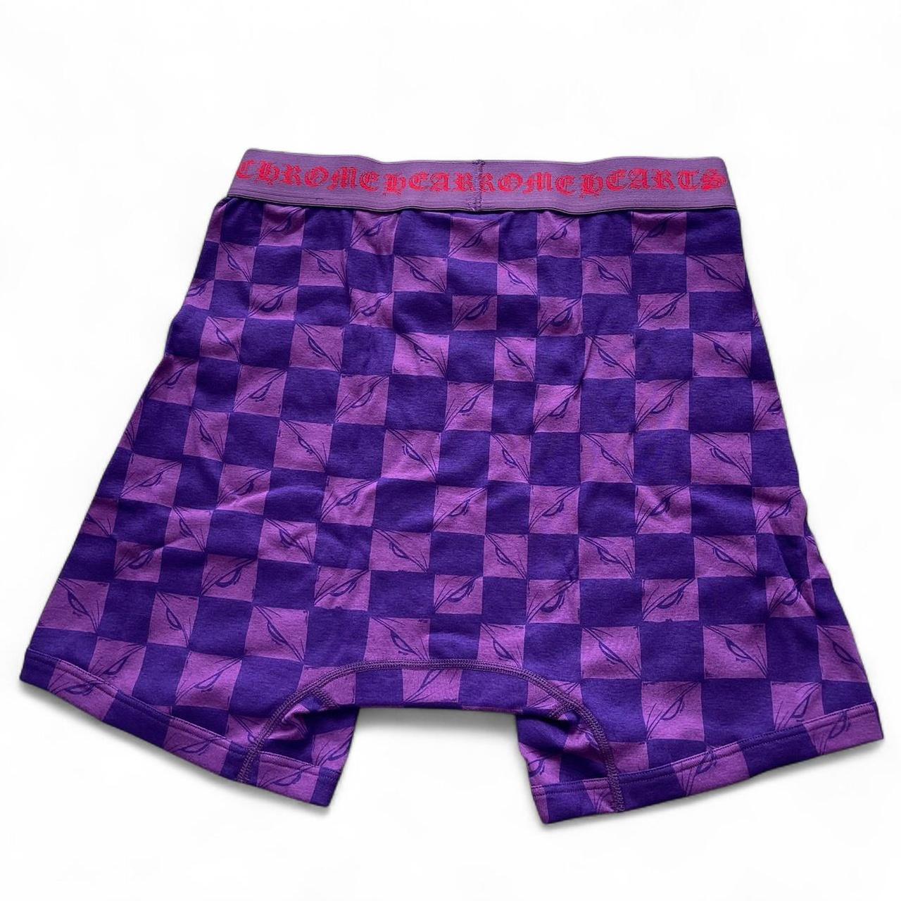 Chrome Hearts Underwear Classic Rib Boxer Brief 99 Eyes Matty Boy Purple | Medium, Purple