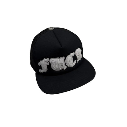 Chrome Hearts White Leather FUCK Patch Trucker Cap Black | O/S, Black