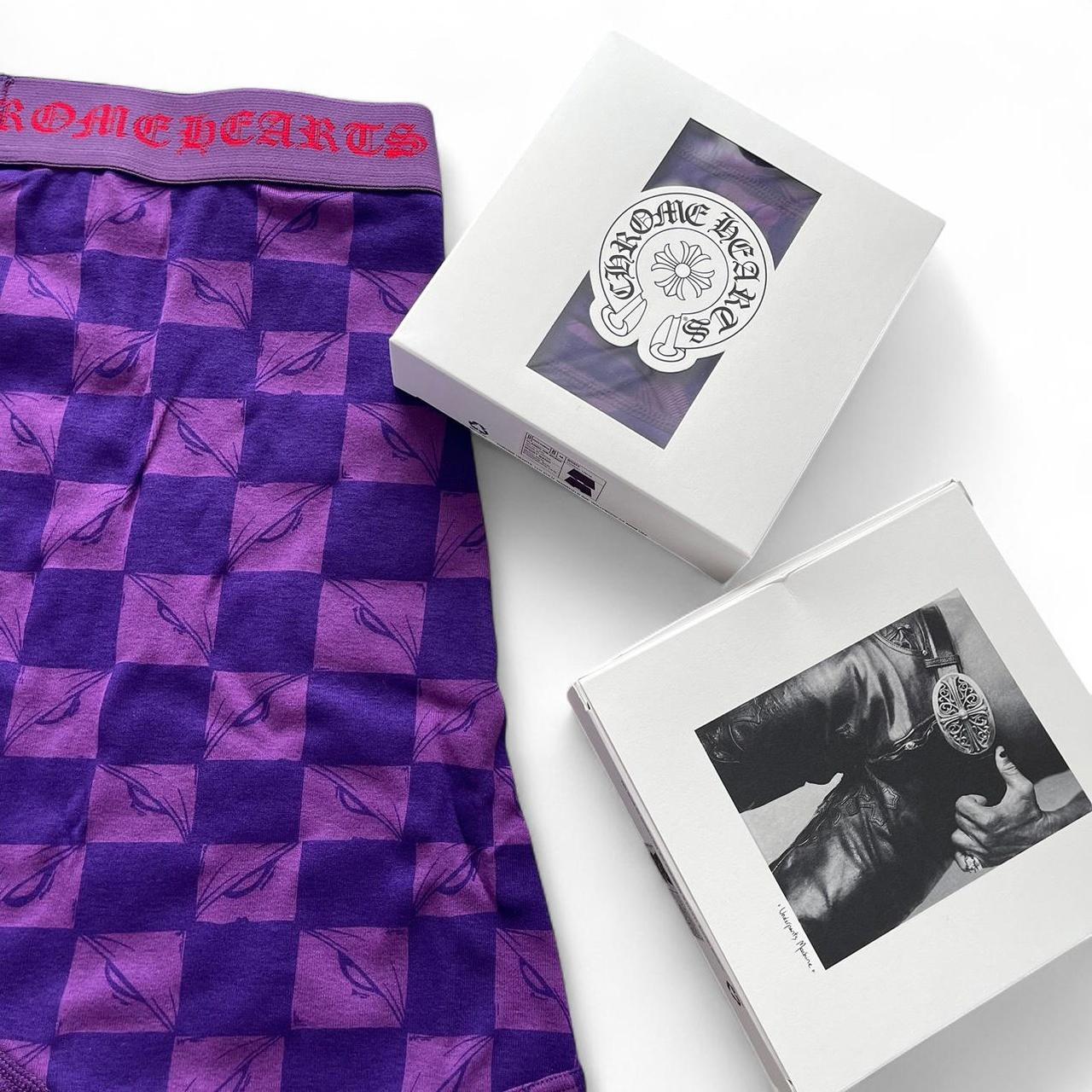 Chrome Hearts Underwear Classic Rib Boxer Brief 99 Eyes Matty Boy Purple | Medium, Purple