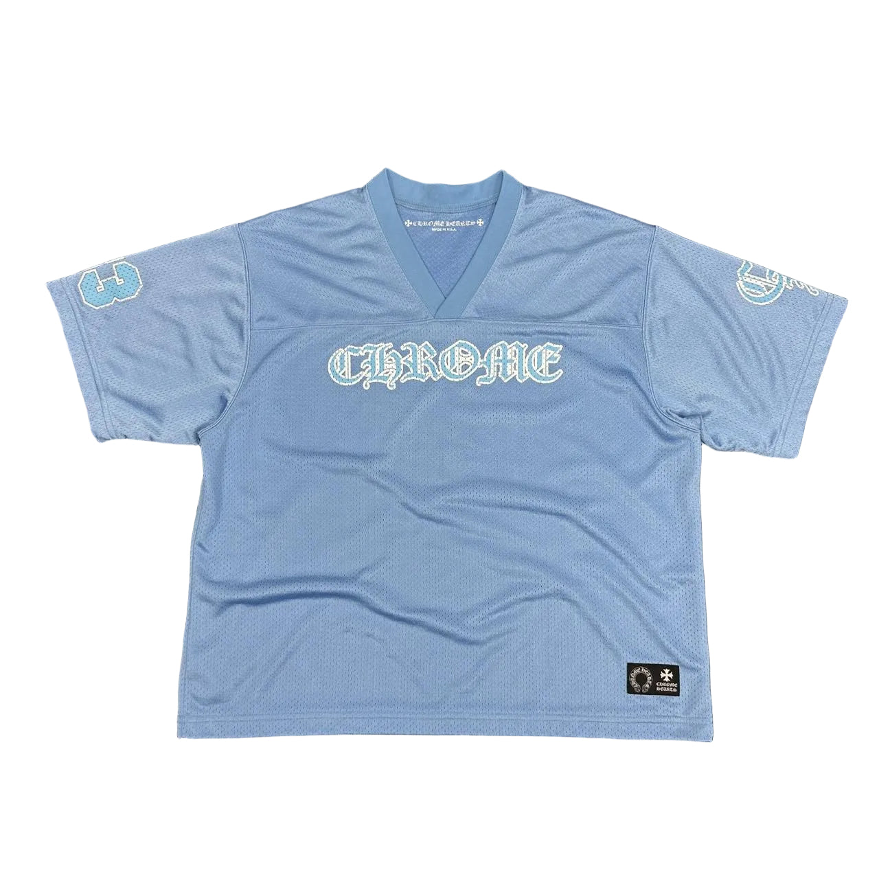 Chrome Hearts Mesh Jersey Short Sleeve Blue | Large, Blue