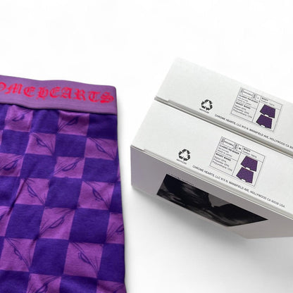 Chrome Hearts Underwear Classic Rib Boxer Brief 99 Eyes Matty Boy Purple | Medium, Purple