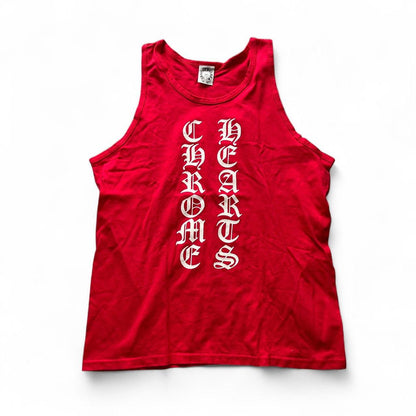 Chrome Hearts Vertical Script 90s Chrome Red Tank | Medium, Red
