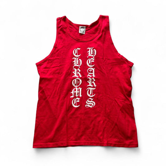 Chrome Hearts Vertical Script 90s Chrome Red Tank | Medium, Red