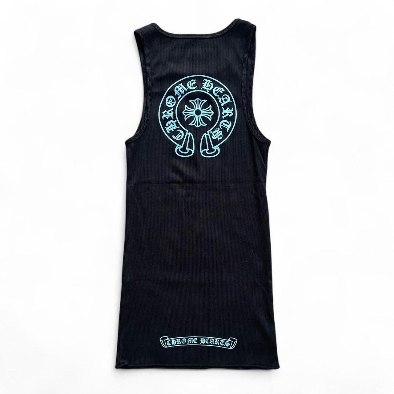 Chrome Hearts womens tank top vest horseshoe blue | Small, Blue