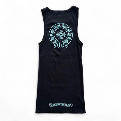 Chrome Hearts womens tank top vest horseshoe blue | Small, Blue
