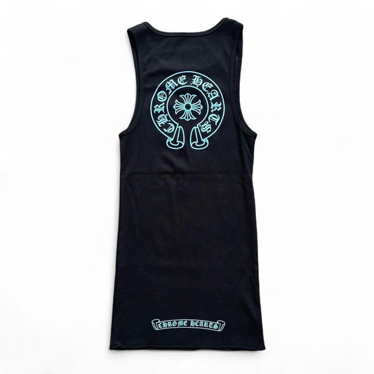 Chrome Hearts womens tank top vest horseshoe blue | Small, Blue