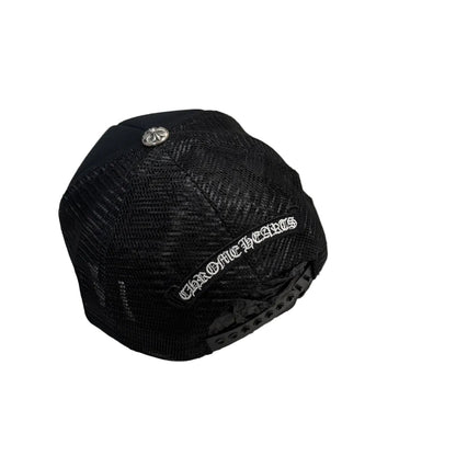 Chrome Hearts White Leather FUCK Patch Trucker Cap Black | O/S, Black