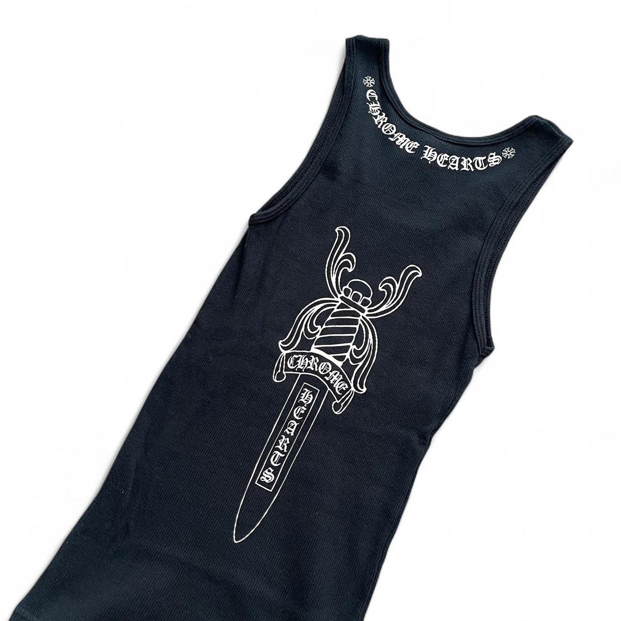 Chrome Hearts Rare Cross Logo Dagger Vintage Tank Top | Small, Tan