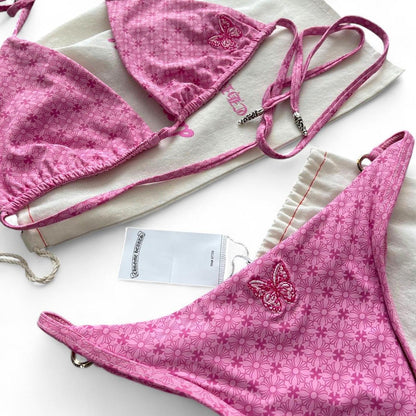Chrome Hearts Dipped in Blue Pink Bikini | XS, Blue
