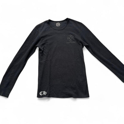 Chrome Hearts Waffle Cross Logo Long Sleeve T | Medium, Black