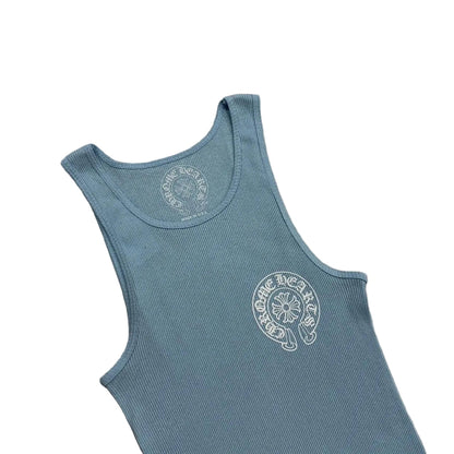 Chrome Hearts Horseshoe Logo Vest Tank Top Blue | Small, Blue