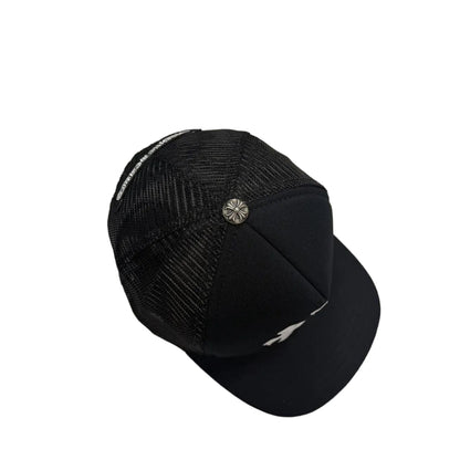 Chrome Hearts 3 Leather Cross Patch Trucker Cap Black | O/S, Black