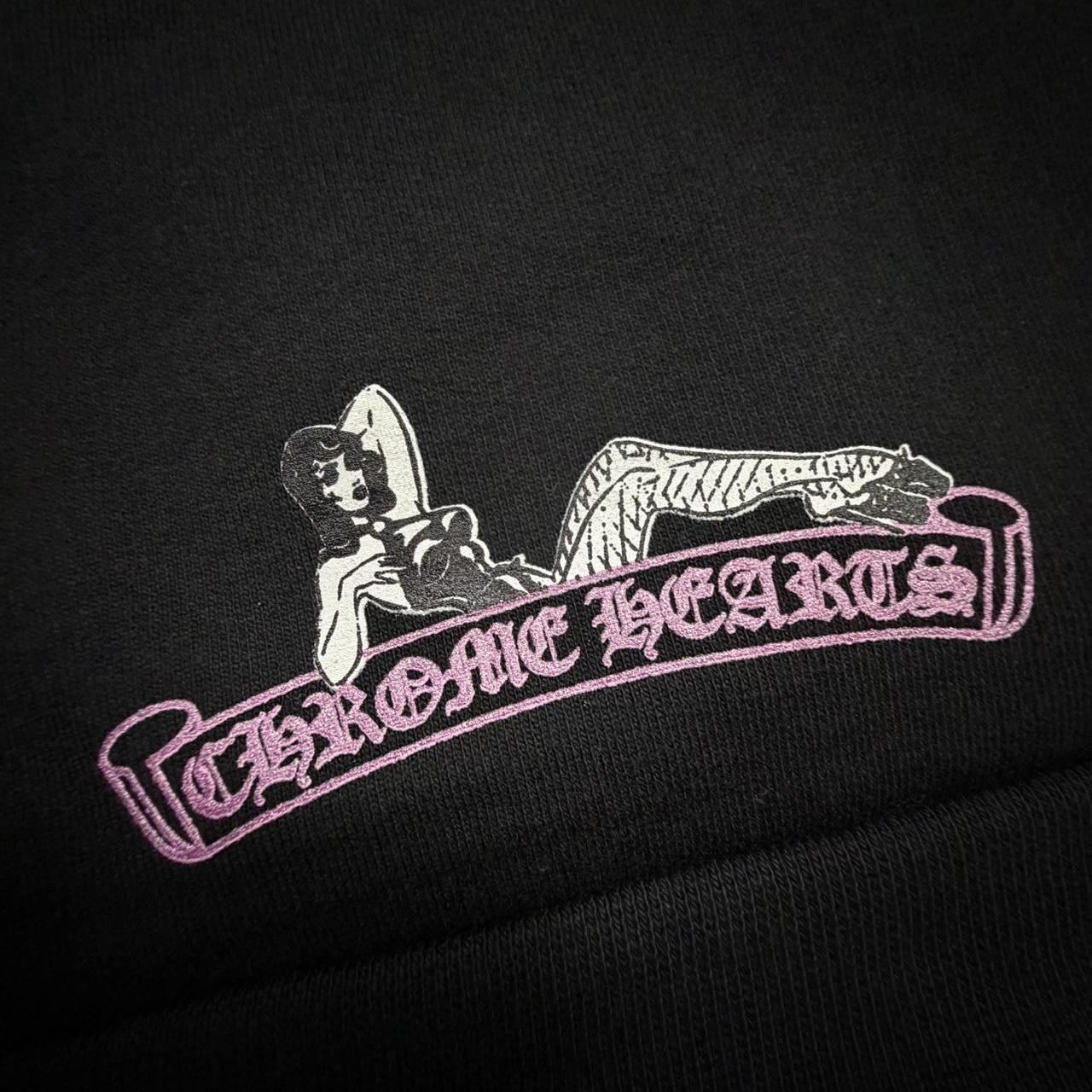 Chrome Hearts Deadly Doll Exclusive Glitter Pin Up Plus Logo Hoodie | X-Small, Black