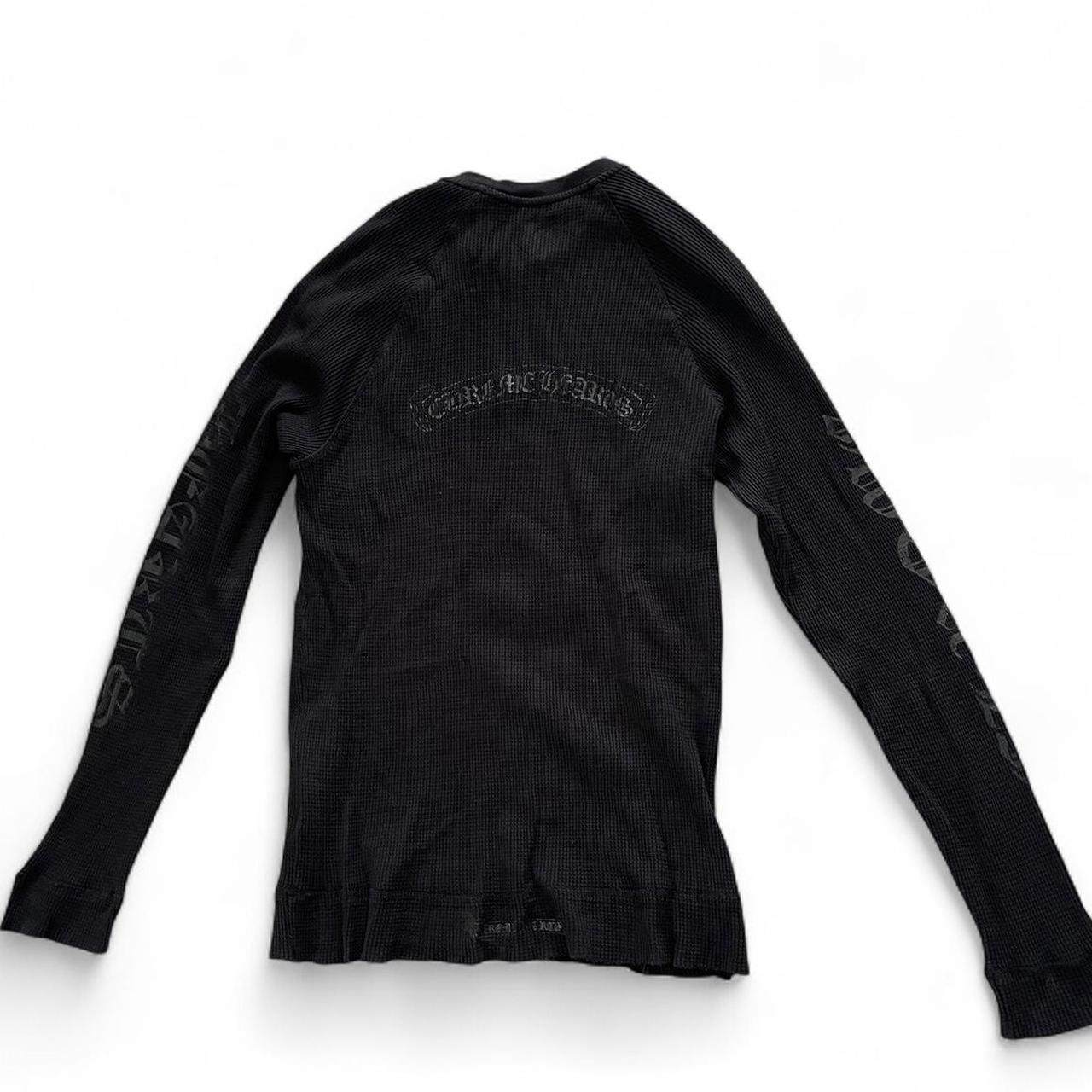 Chrome Hearts Dagger Scroll Logo Thermal Vintage Long Sleeve Black | Small, Black