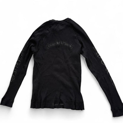Chrome Hearts Dagger Scroll Logo Thermal Vintage Long Sleeve Black | Small, Black