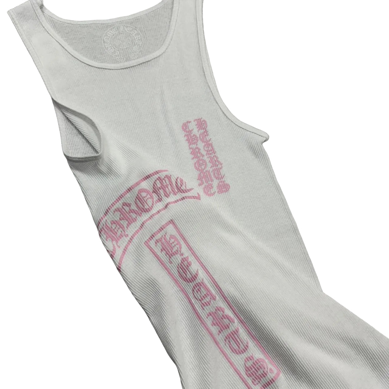 Chrome Hearts T Bar Logo Vest Tank Top White Pink | Small, Multicoloured