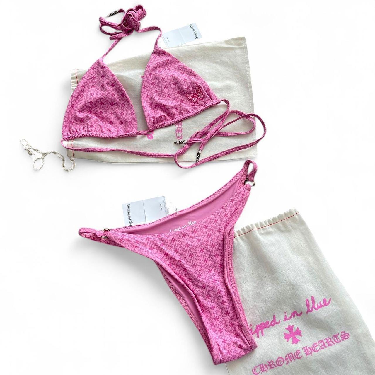 Chrome Hearts Dipped in Blue Pink Bikini | XS, Blue