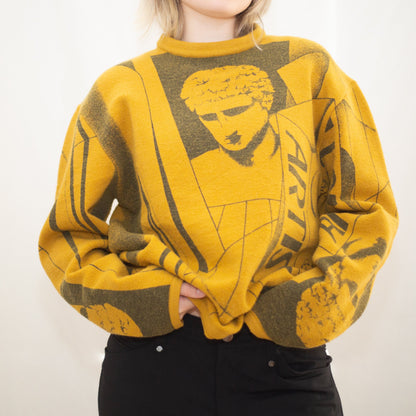 1990's Mustard Greek Mythology Knit