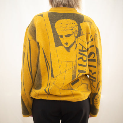 1990's Mustard Greek Mythology Knit