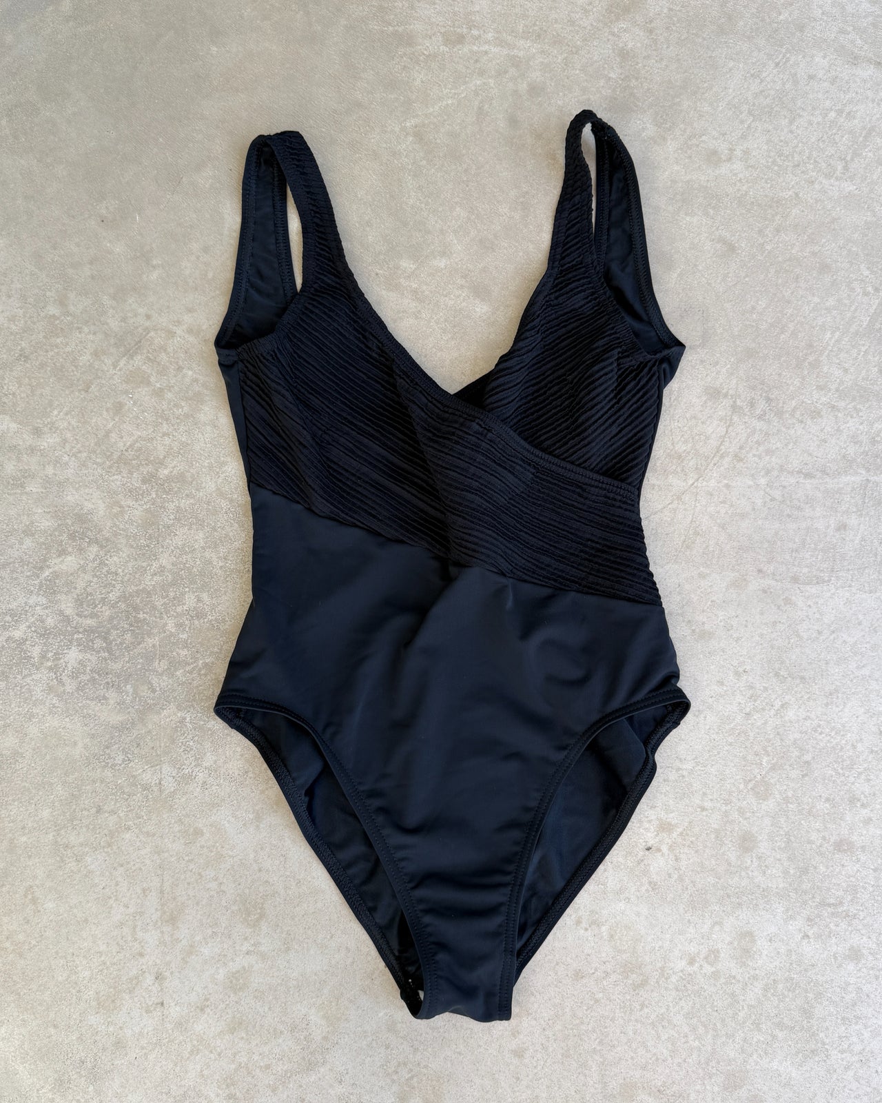 Christian Dior Black Nylon Elastane Swimsuit-on a concrete background
