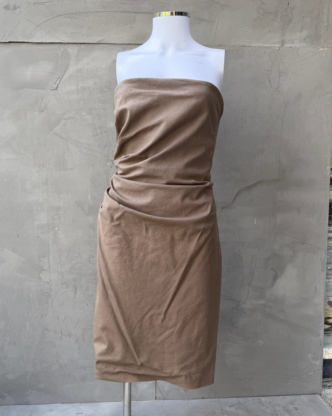 Gucci SS2010 Strapless Bandeau Dress-on a concrete background