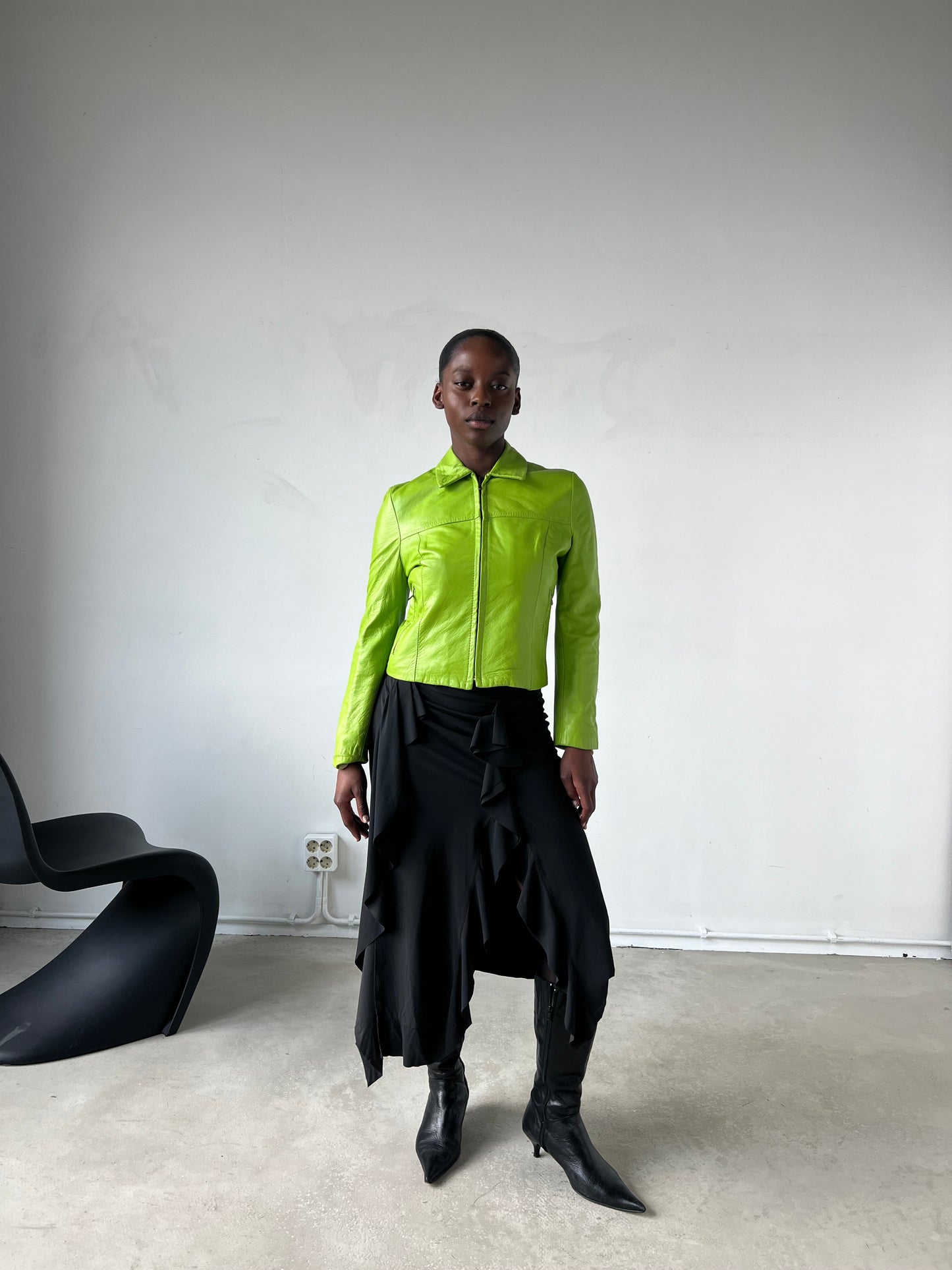 LIME GREEN LEATHER JACKET | Default Title, Green