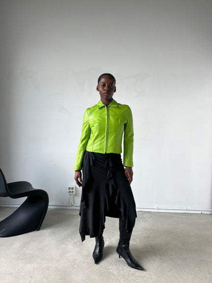 LIME GREEN LEATHER JACKET | Default Title, Green