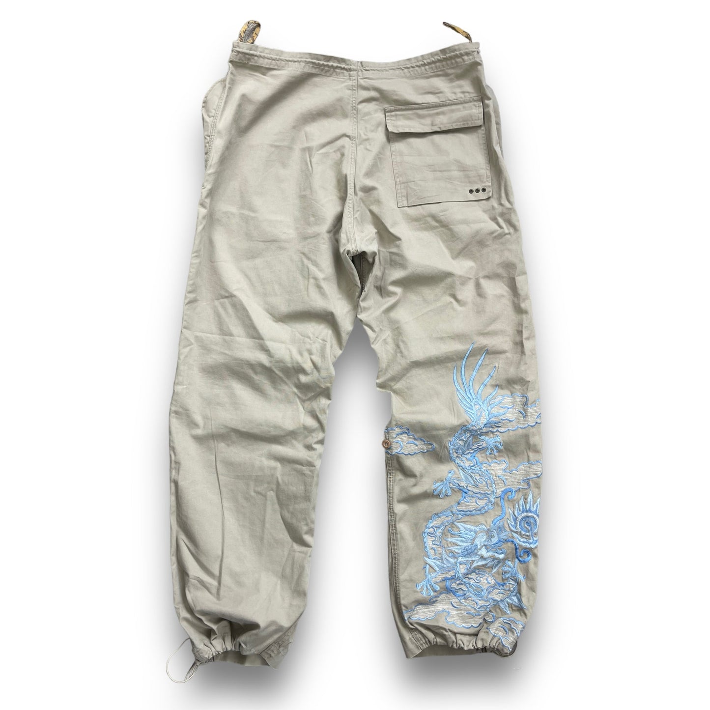 Maharishi Embroidered Dragon Snopants Cream/Sky Blue (M/L) | Default Title, Multicoloured