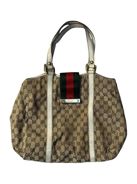 Gucci Supreme GG Canvas Web Leather Tote