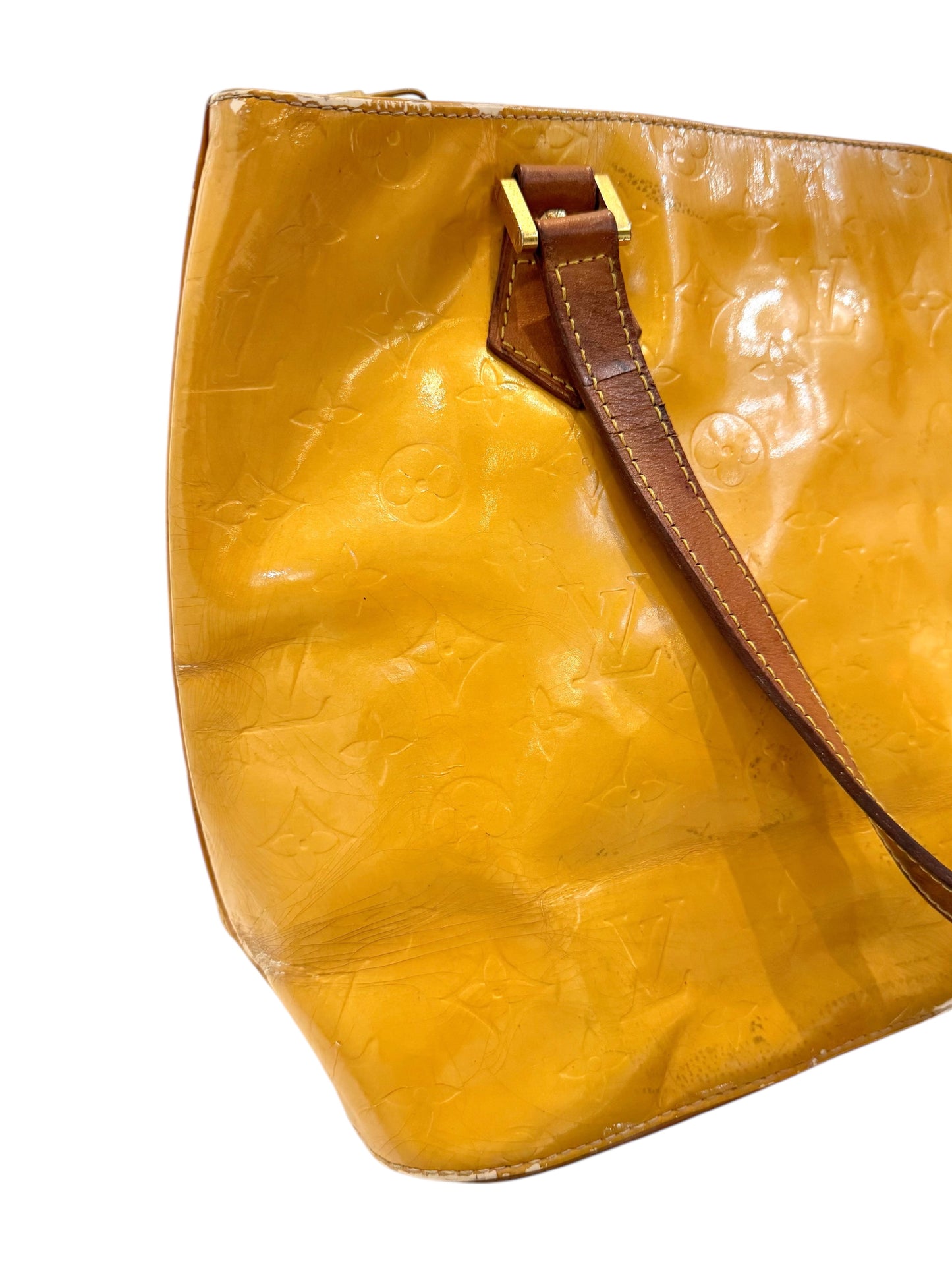 Y2000 Louis Vuitton Houston Yellow Vernis Monogram Shoulder Bag (TH0060)