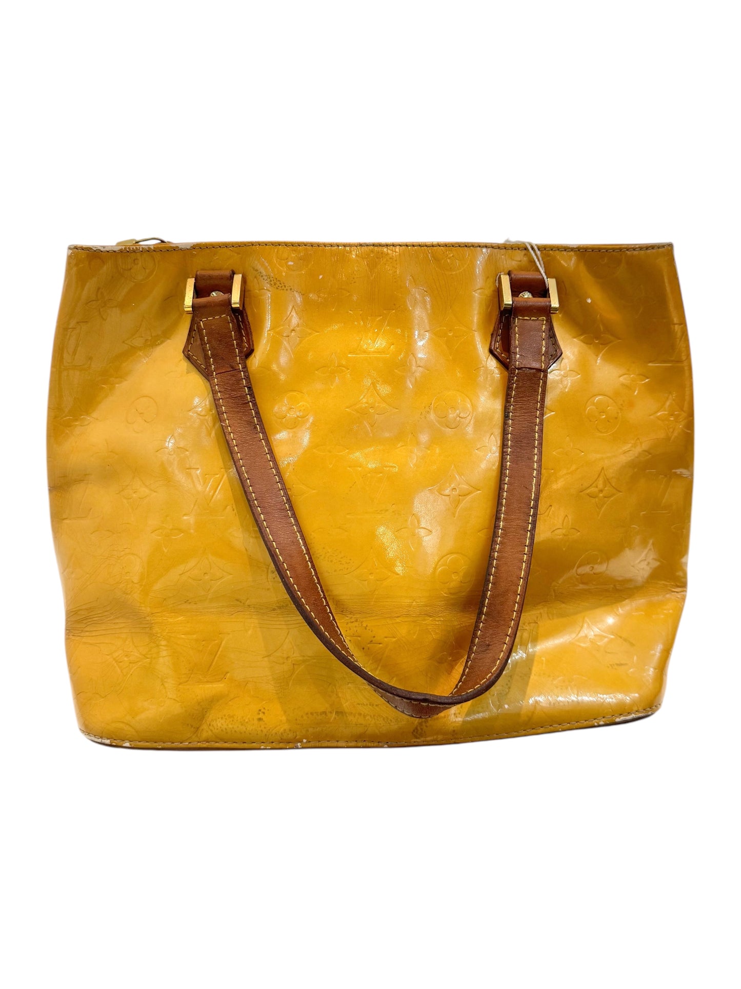 Y2000 Louis Vuitton Houston Yellow Vernis Monogram Shoulder Bag (TH0060)