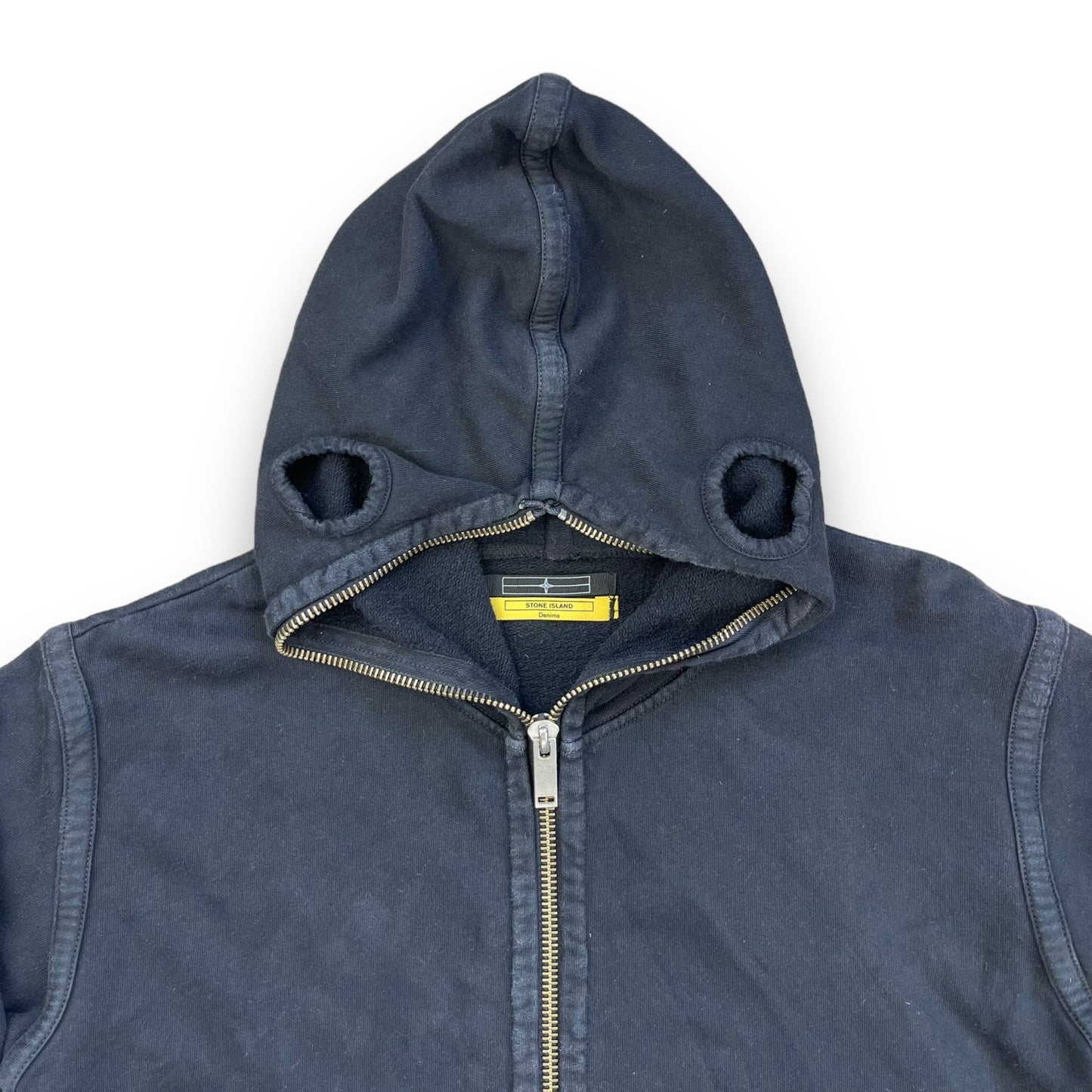 FW 2009 Stone Island Denims Full Zip Face Mask Hoodie (L) | Default Title, Blue