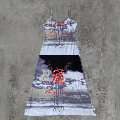AW97 JEAN PAUL GAULTIER GRAPHIC PRINT DRESS - M