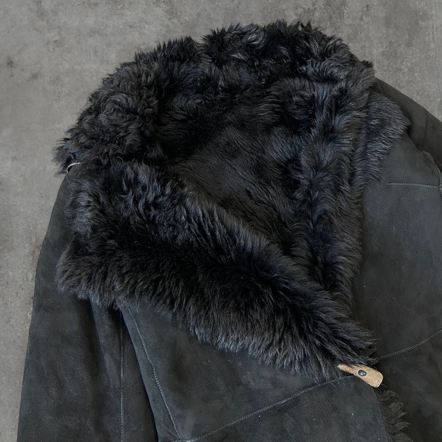 PLEIN SUD LEATHER & FUR COAT - M