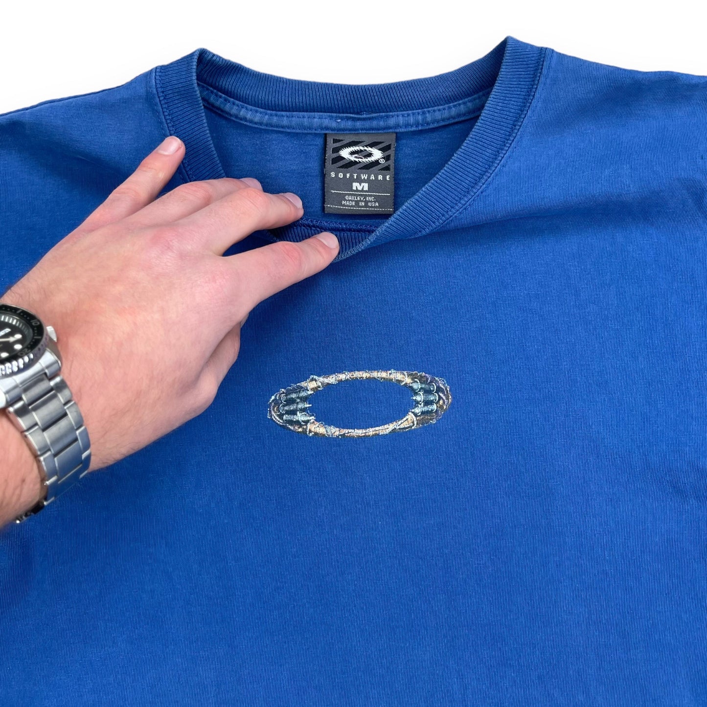 90's Oakley Software Bionic T-Shirt (M) | Default Title, Blue