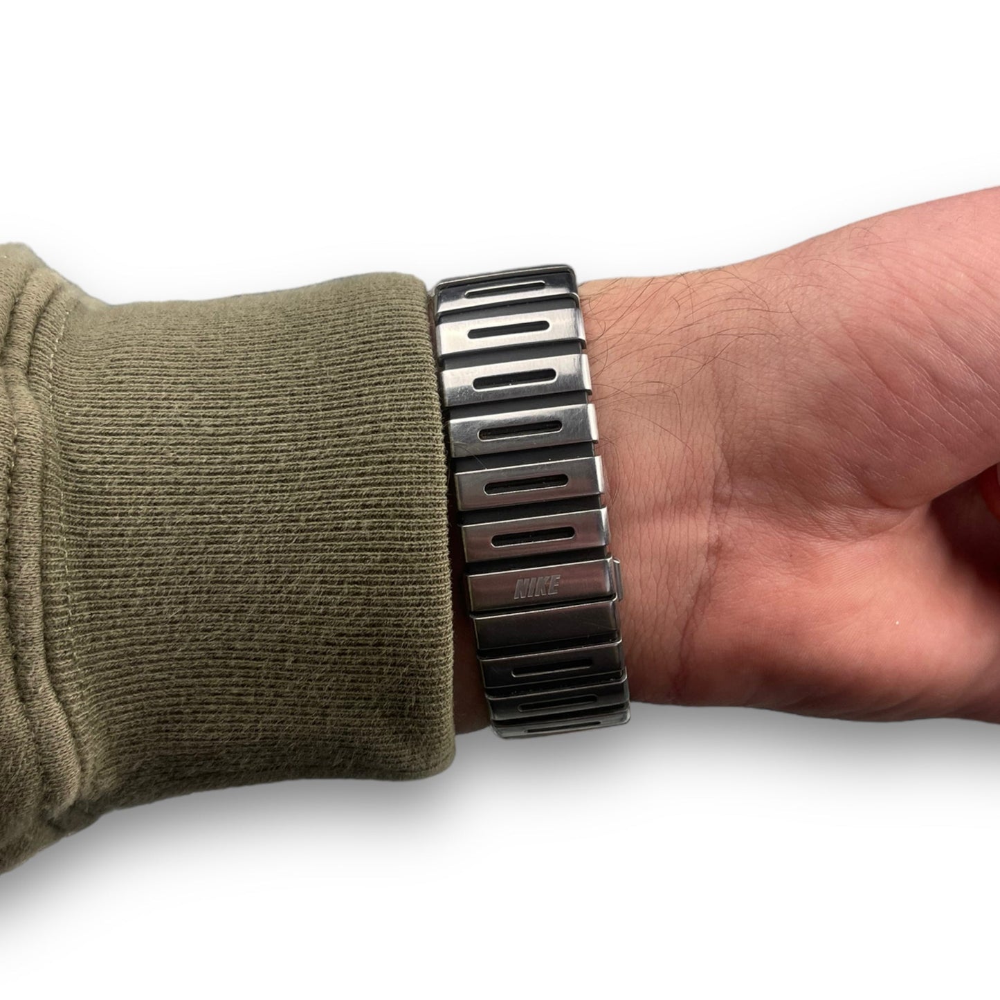 Early 2000's Nike D-Line Stainless-Steel Digital Watch | O/S, Tan