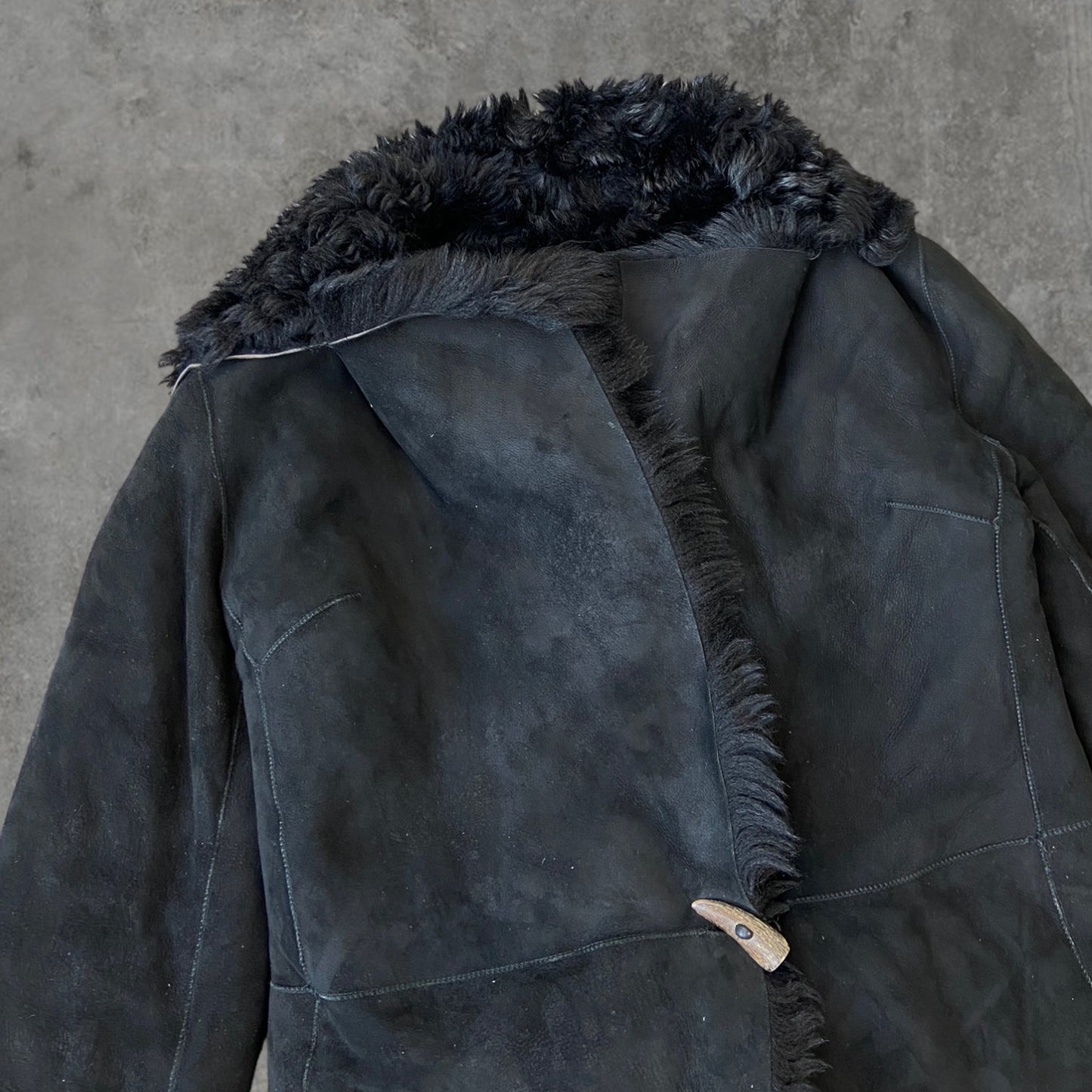 PLEIN SUD LEATHER & FUR COAT - M