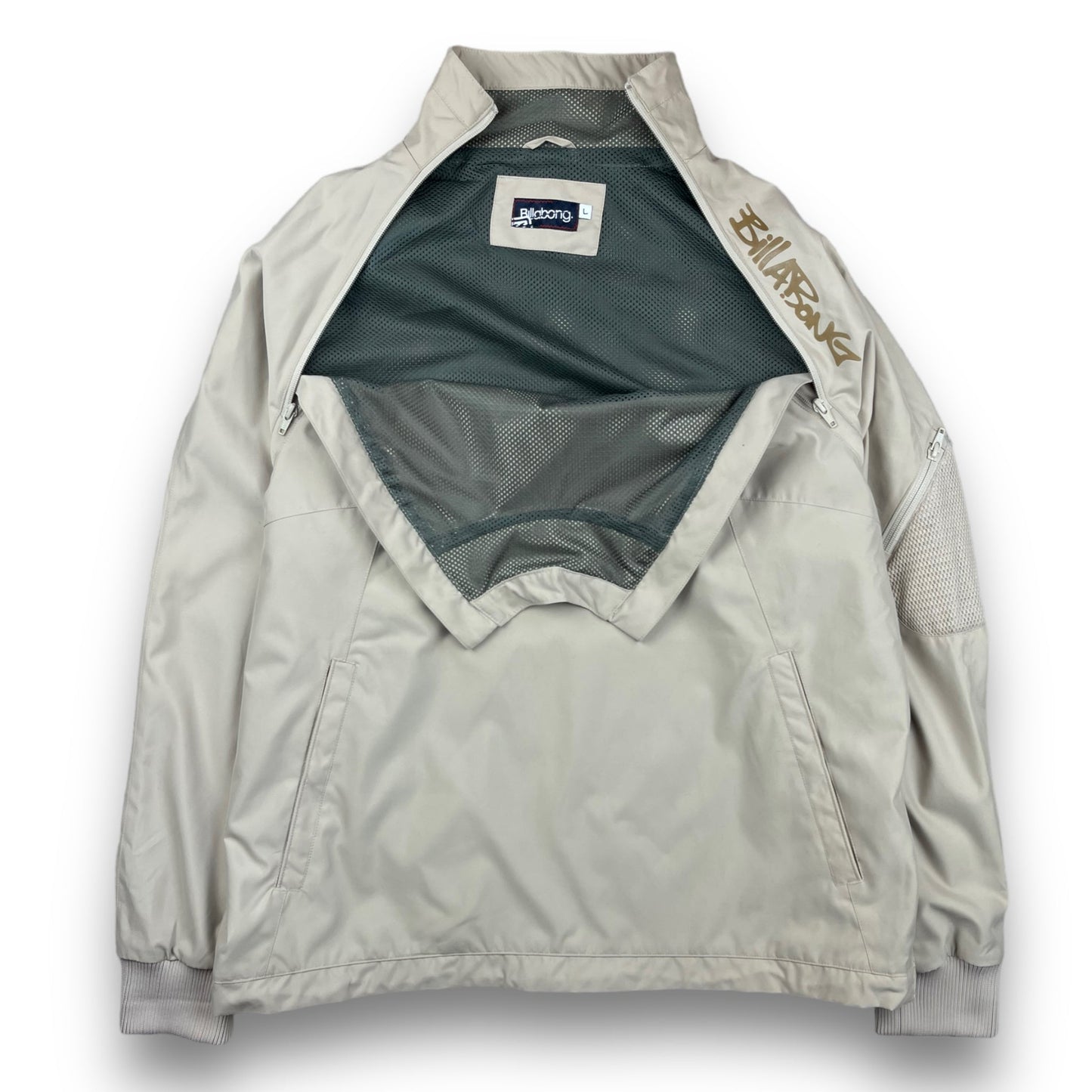 2000's Billabong Asymmetric Dual Zip Jacket (L) | Default Title, Beige