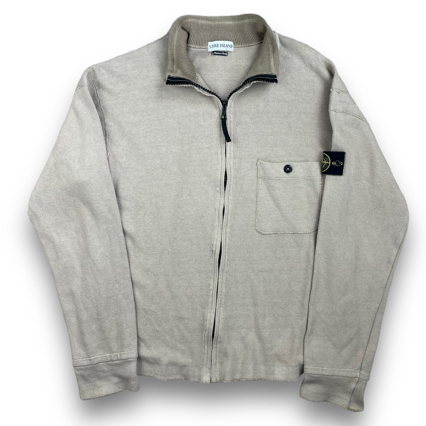 SS 2003 Stone Island Full Zip Jumper (XL) | Default Title, Beige