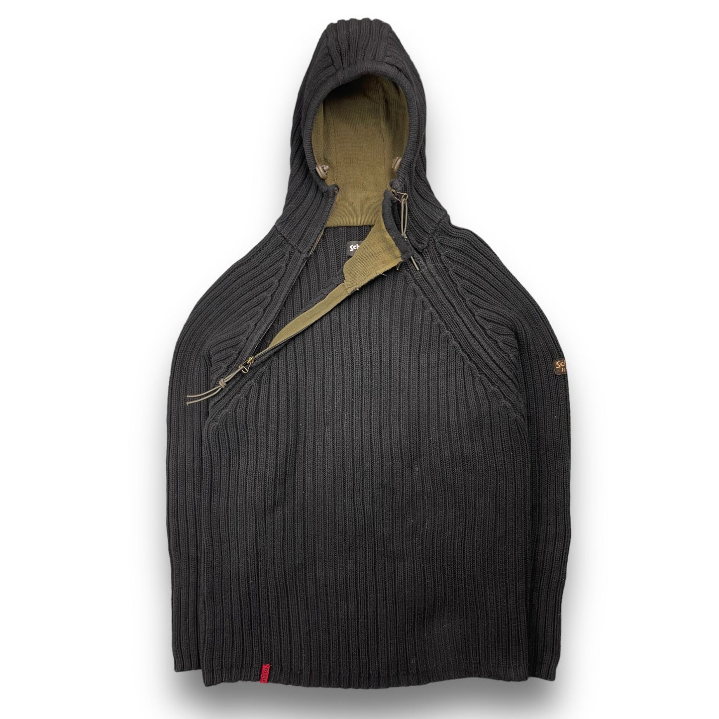 2000's Schott NYC Dual Zip Knitted Balaclava Hoodie | Default Title, Multicoloured