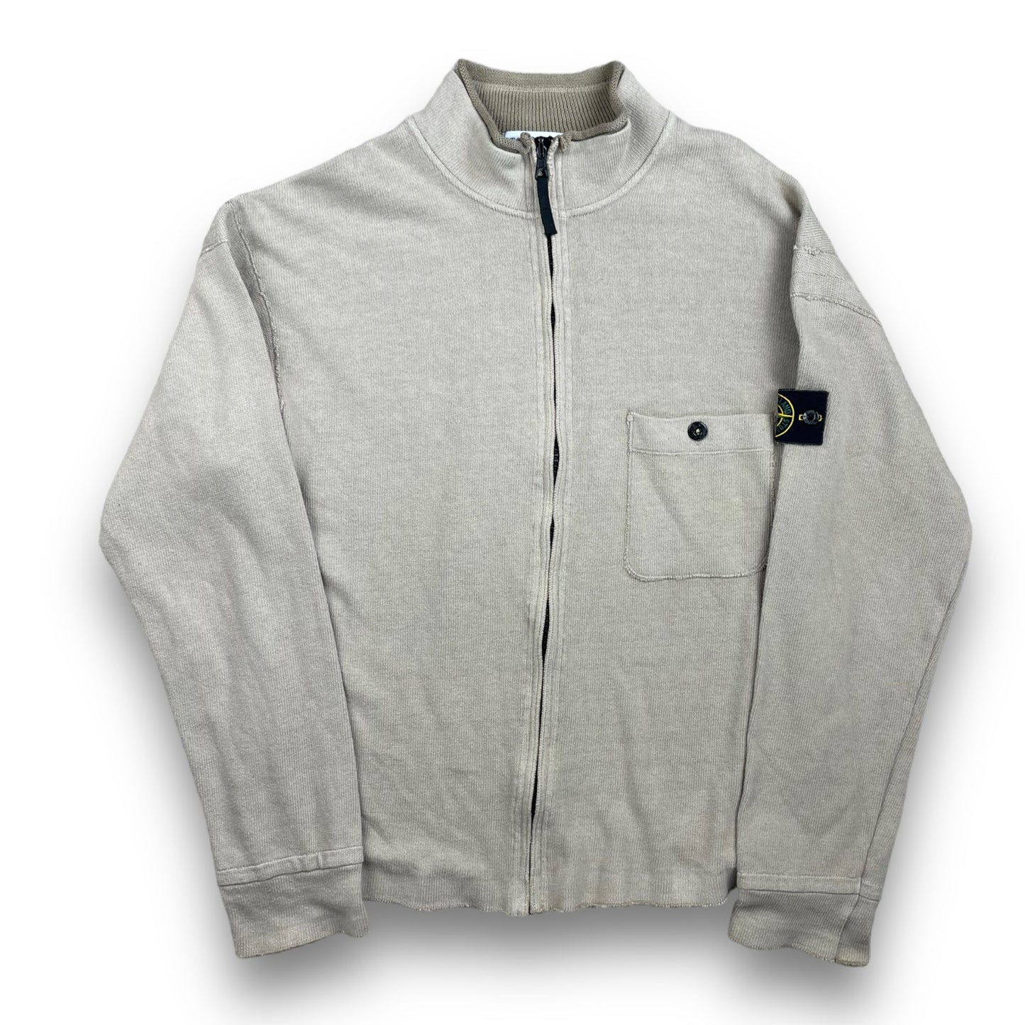 SS 2003 Stone Island Full Zip Jumper (XL) | Default Title, Beige